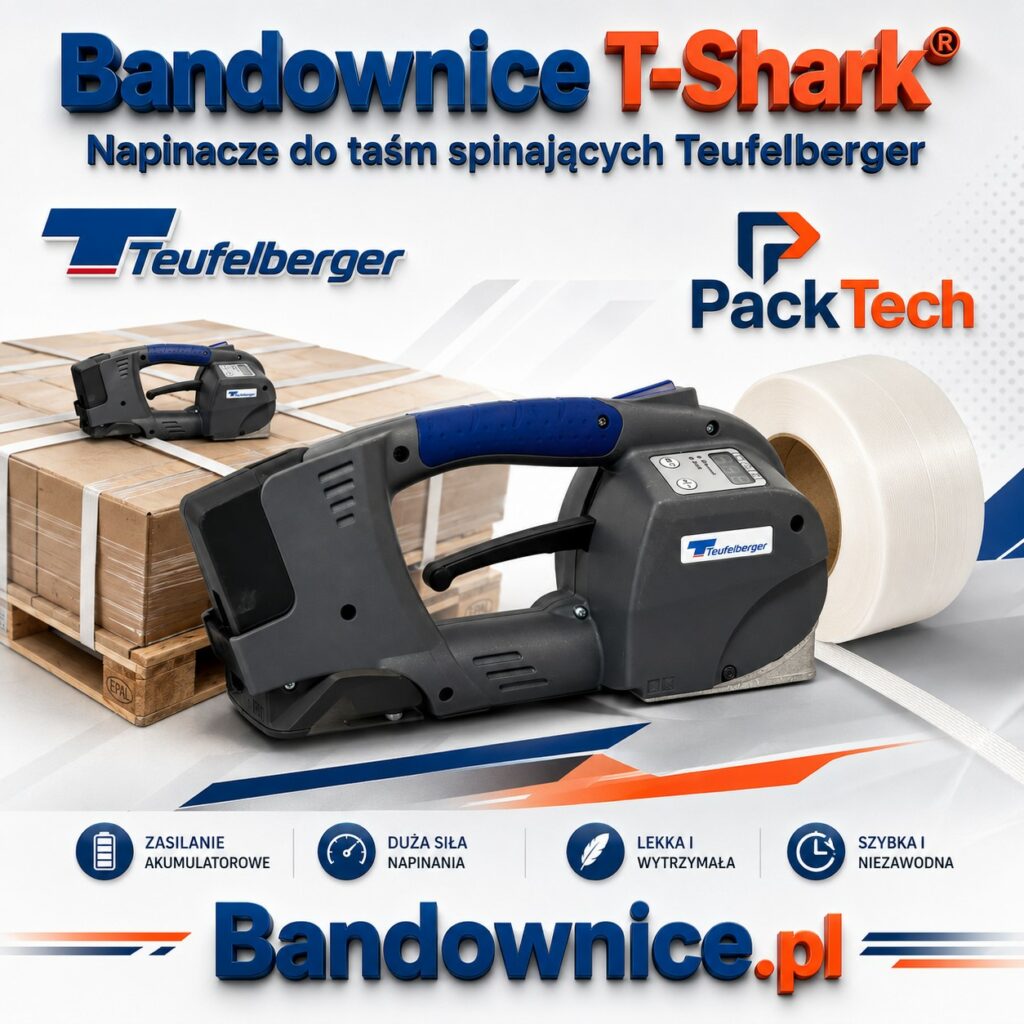 Urządzenia ręczne bandownice akumulatorowe, napinacze do taśm spinających Teufelberger. T-Shark®, T-Roll i akcesoria do profesjonalnego bandowania PP i PET